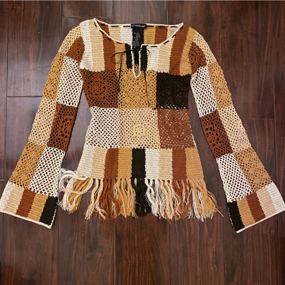 vintage crochet bebe top